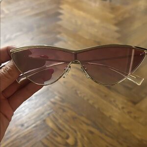 Chic Gold and Pink Cat-Eye Sunglasses